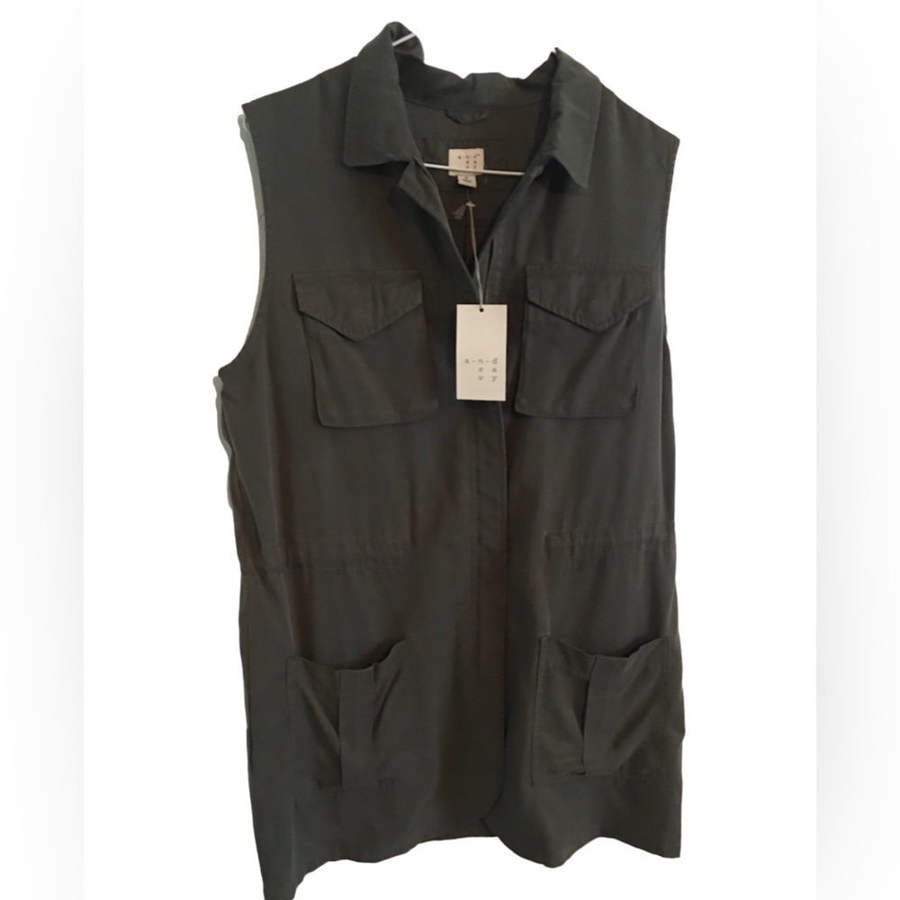 A New Day Olive Green Anorak Utility Cargo Vest